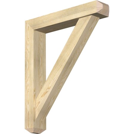 Ekena Millwork Traditional Craftsman Rough Sawn Bracket w/ Offset Brace, Douglas Fir, 6"W x 32"D x 38"H BKT0604X32X38TRA04RDF